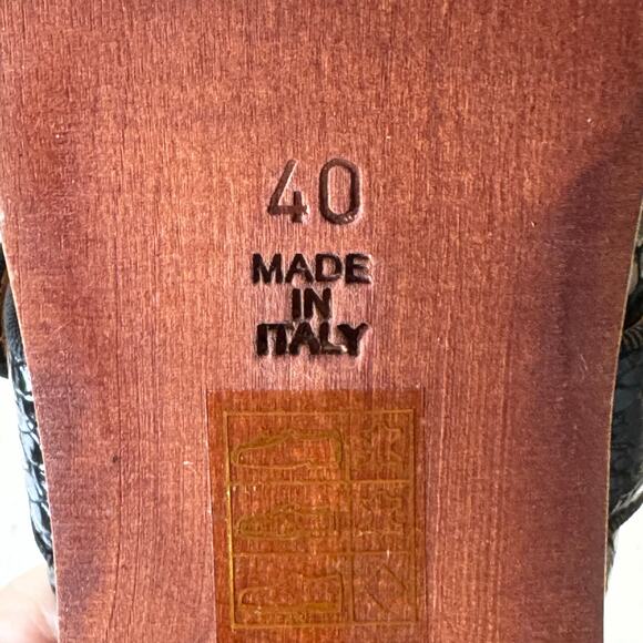 Autumn Adeigbo Double Strap Clog Black Snake Embossed Leather NWOB EU40 US10 - Picture 9 of 10